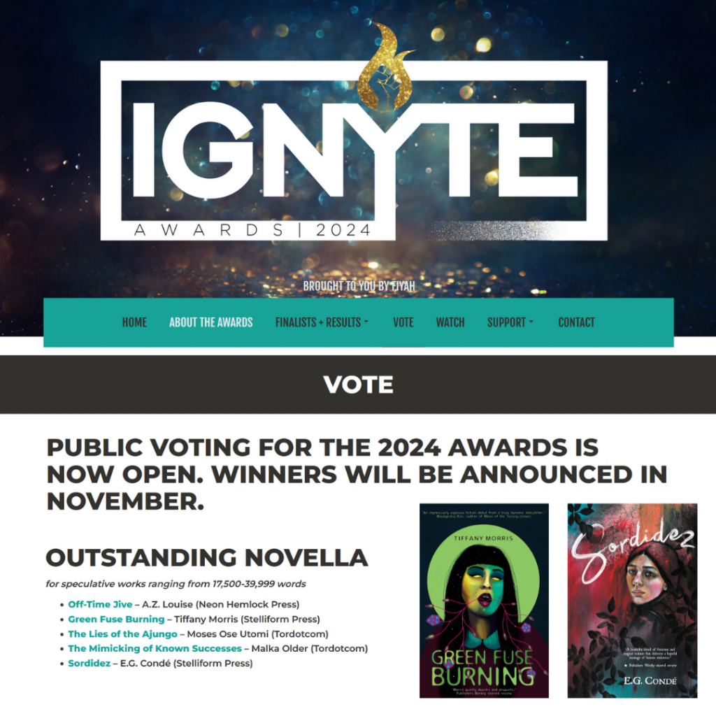 Sordidez and Green Fuse Burning are nominated for an Ignyte Award